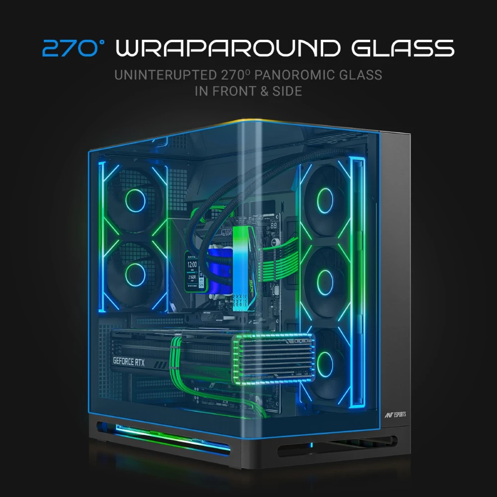 Ant Esports Gaming Cabinet Crystal ARC Pro Black (ATX/M-ATX/ITX) view 3